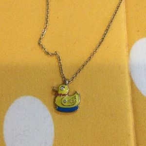 Enamel Necklace with cute duck charm.